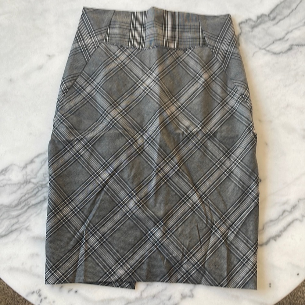 Express Design Studio High Waist Plaid Pencil Skirt